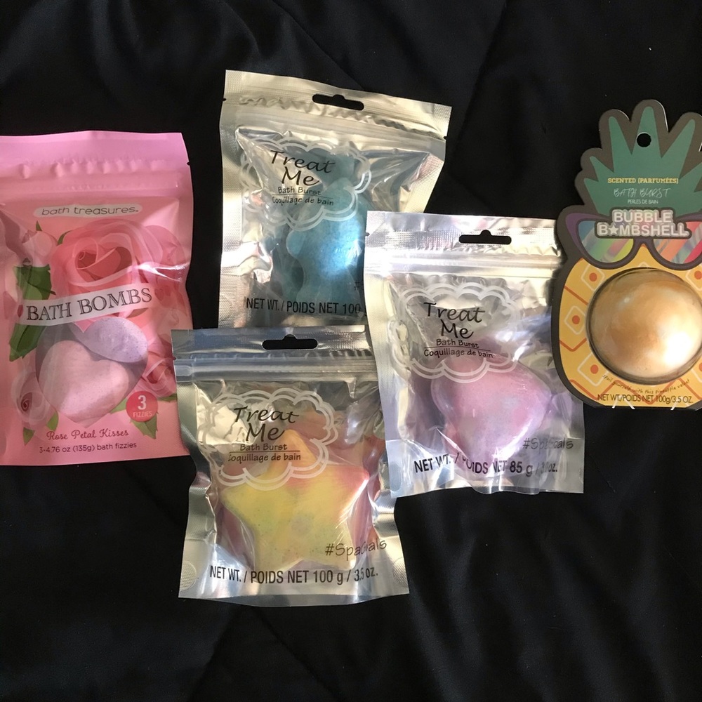 Bath Bomb Lot of 5 Different Scents and Shapes